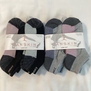 DANSKIN: lot of 2 packs of 6 pairs low cut socks fit shoes, size 5–9.5